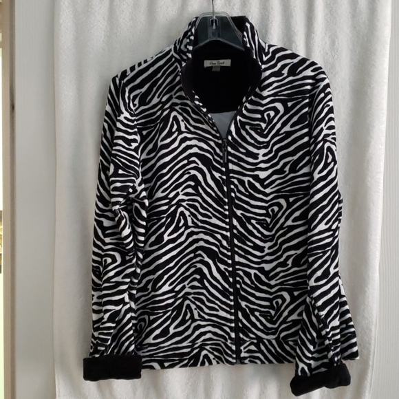 Onque Casuals Jackets & Blazers - Onque Casual Zebra Print Velour Jacket
